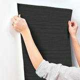 York Wallcoverings Down To Earth Charcoal Striated Wallpaper