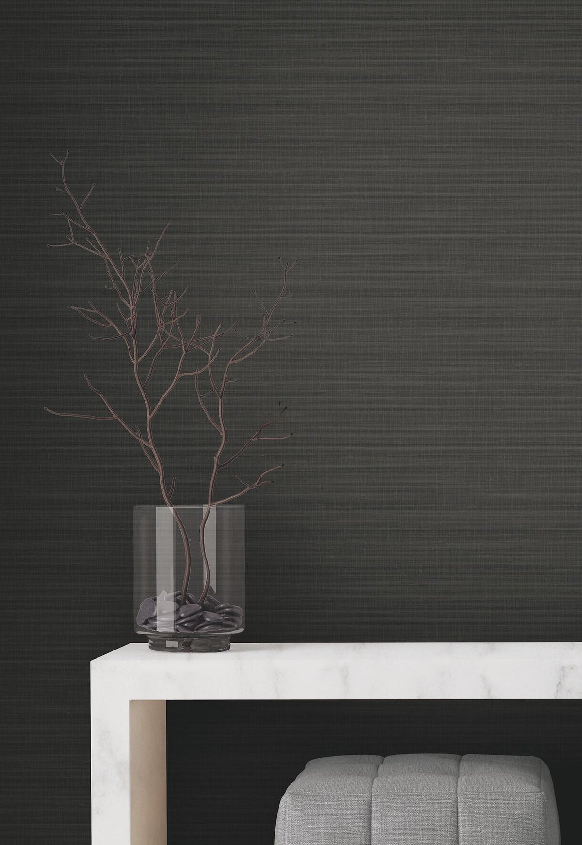 York Wallcoverings Down To Earth Charcoal Striated Wallpaper