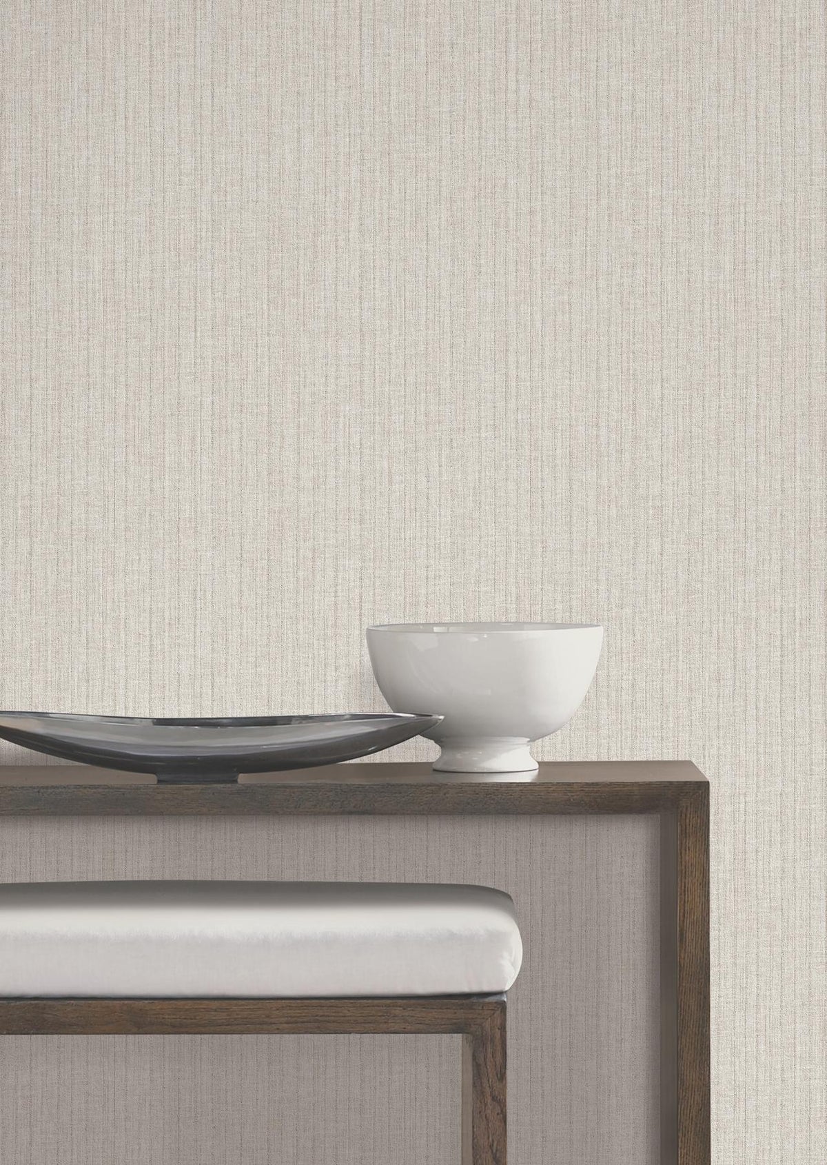 York Wallcoverings Silk Spun Ivory Tactile Stripe Wallpaper