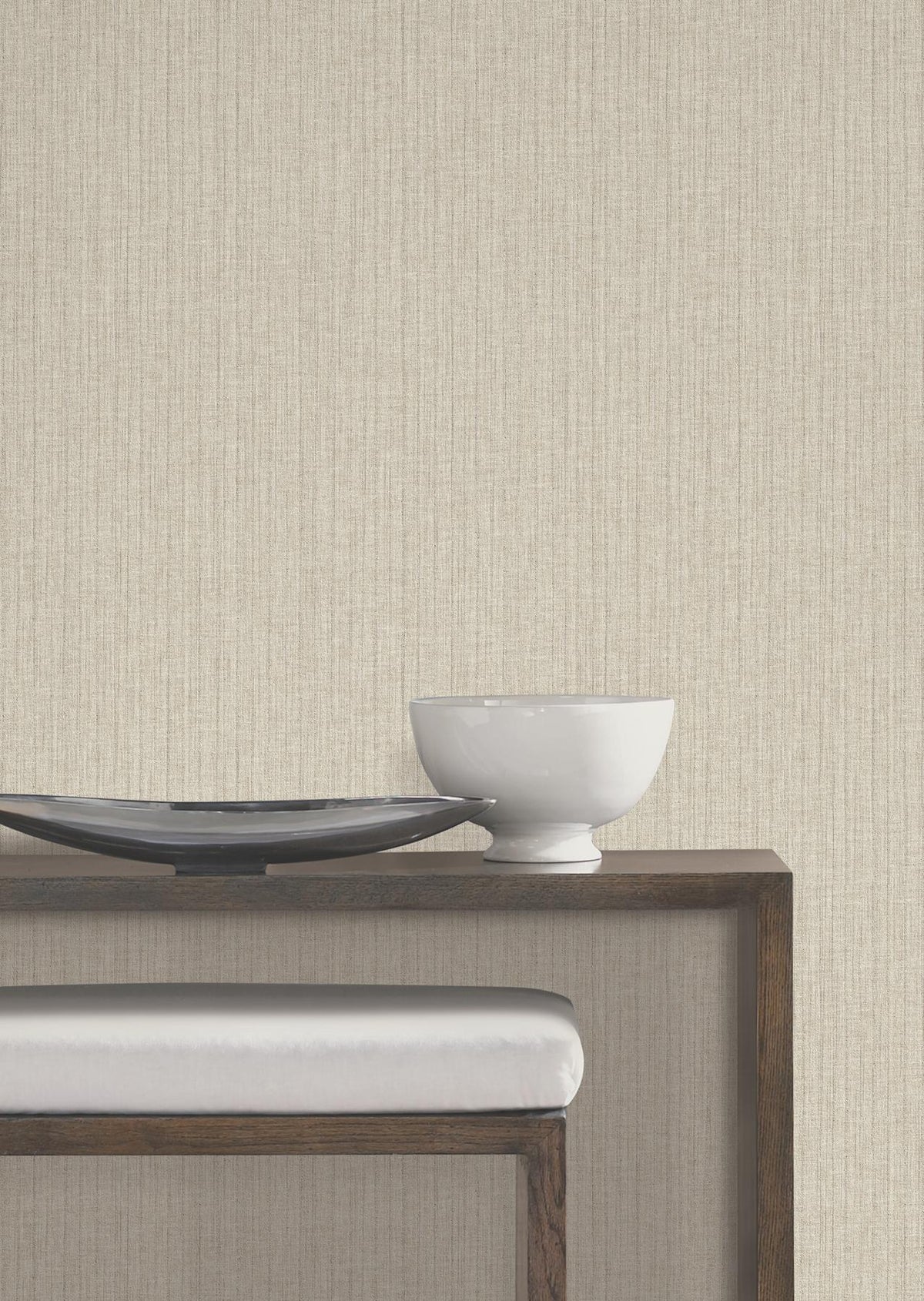 York Wallcoverings Silk Spun Khaki Tactile Stripe Wallpaper