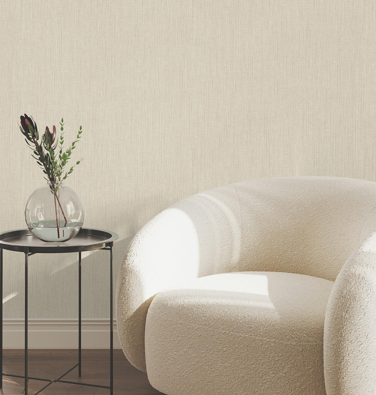 York Wallcoverings Silk Spun Khaki Tactile Stripe Wallpaper