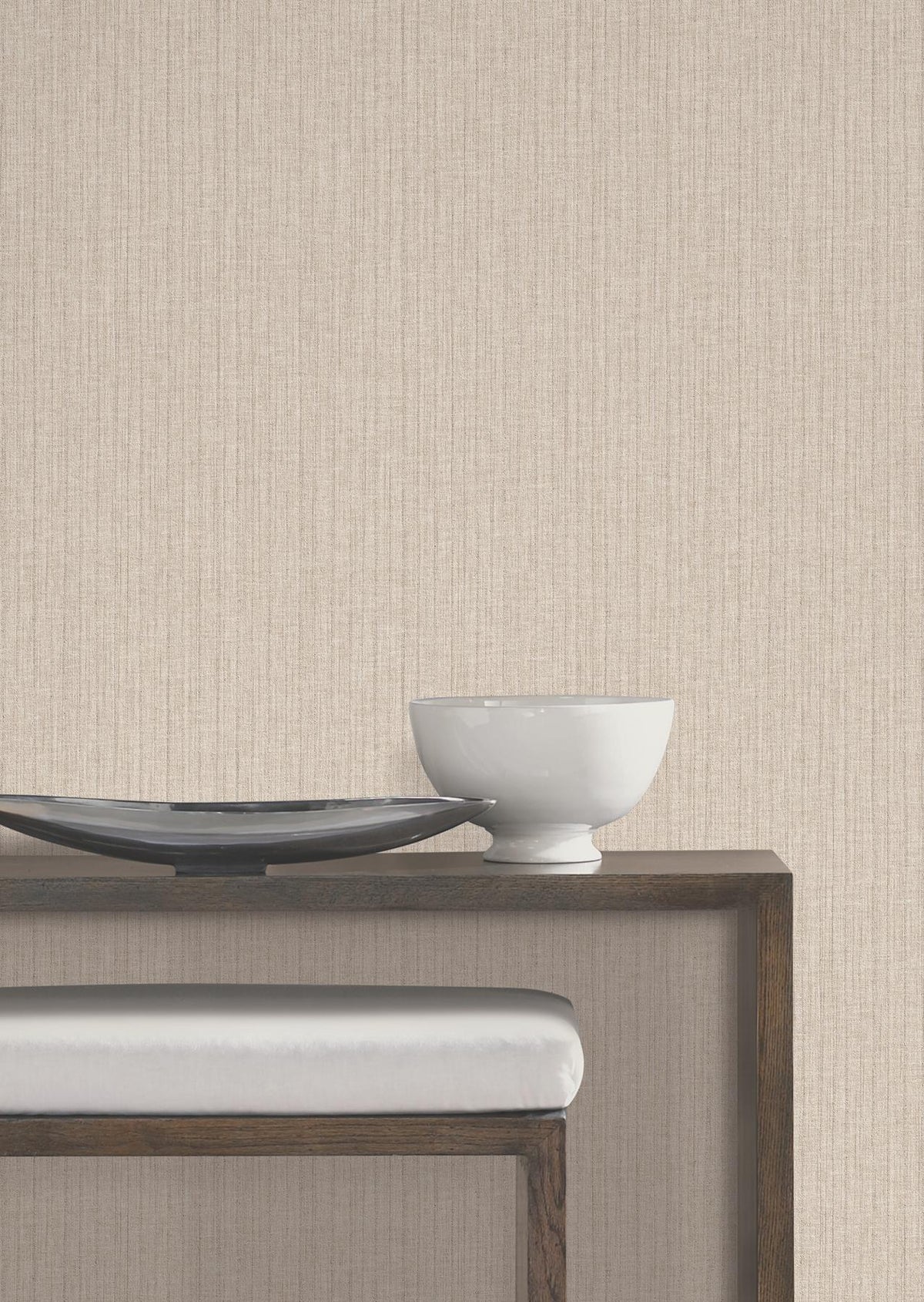 York Wallcoverings Silk Spun Beige Tactile Stripe Wallpaper