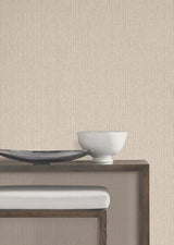 York Wallcoverings Silk Spun Beige Tactile Stripe Wallpaper
