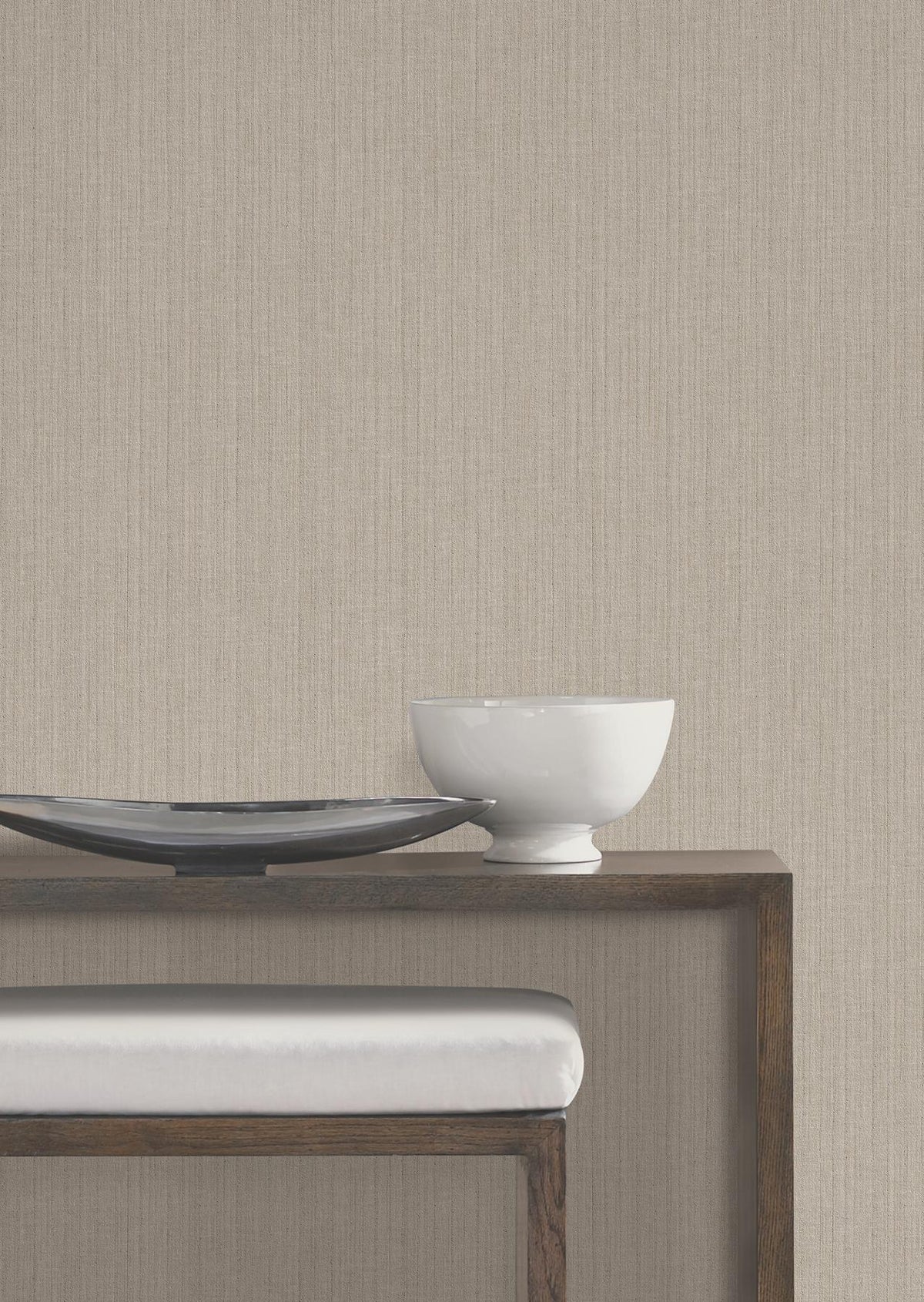 York Wallcoverings Silk Spun Light Brown Tactile Stripe Wallpaper