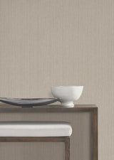 York Wallcoverings Silk Spun Light Brown Tactile Stripe Wallpaper