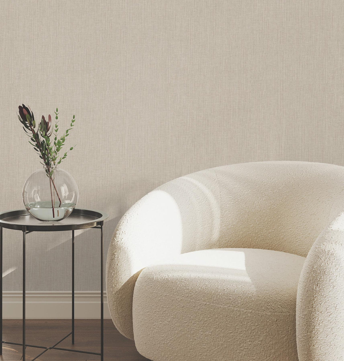 York Wallcoverings Silk Spun Light Brown Tactile Stripe Wallpaper