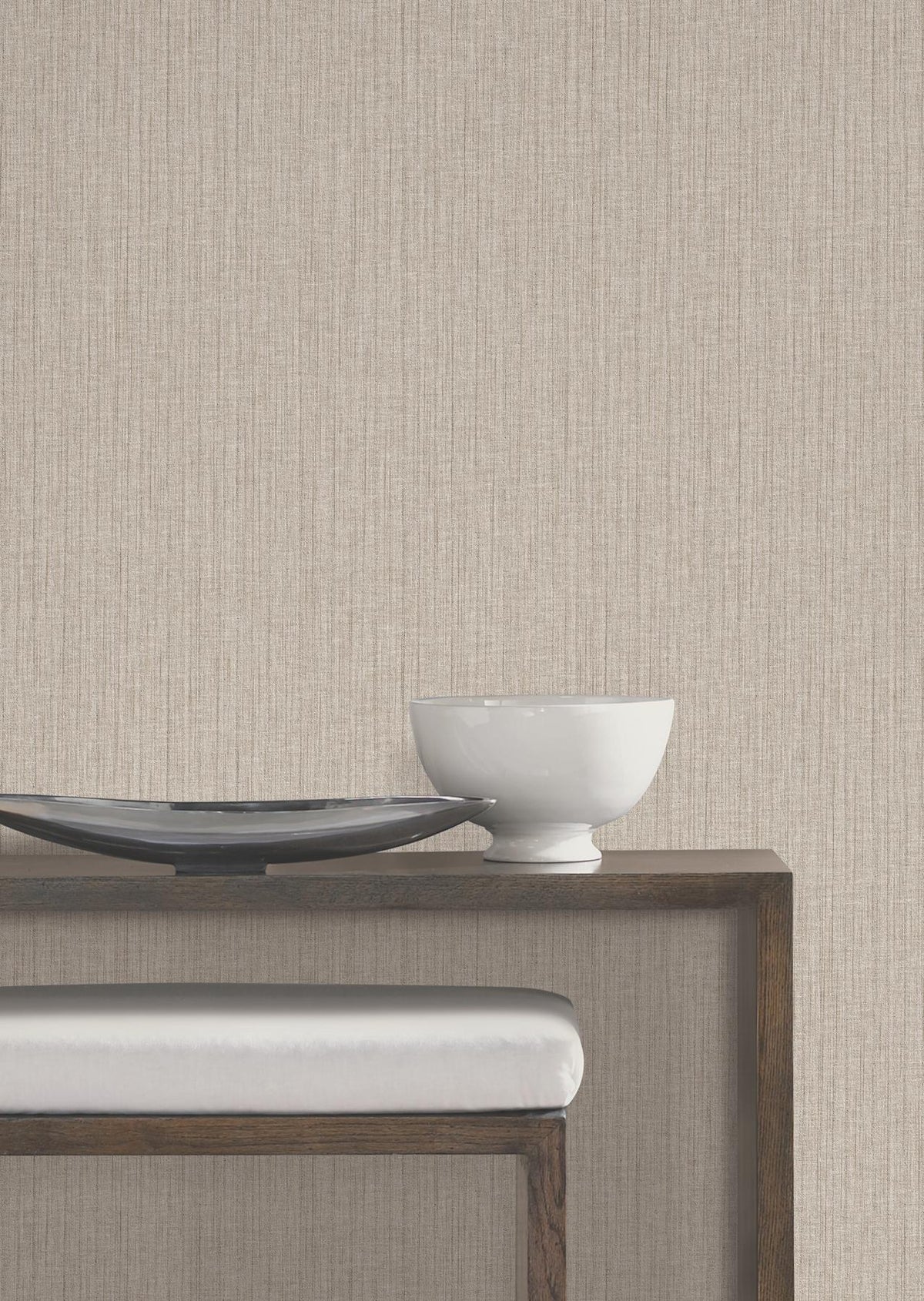 York Wallcoverings Silk Spun Taupe Tactile Stripe Wallpaper