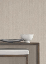 York Wallcoverings Silk Spun Taupe Tactile Stripe Wallpaper