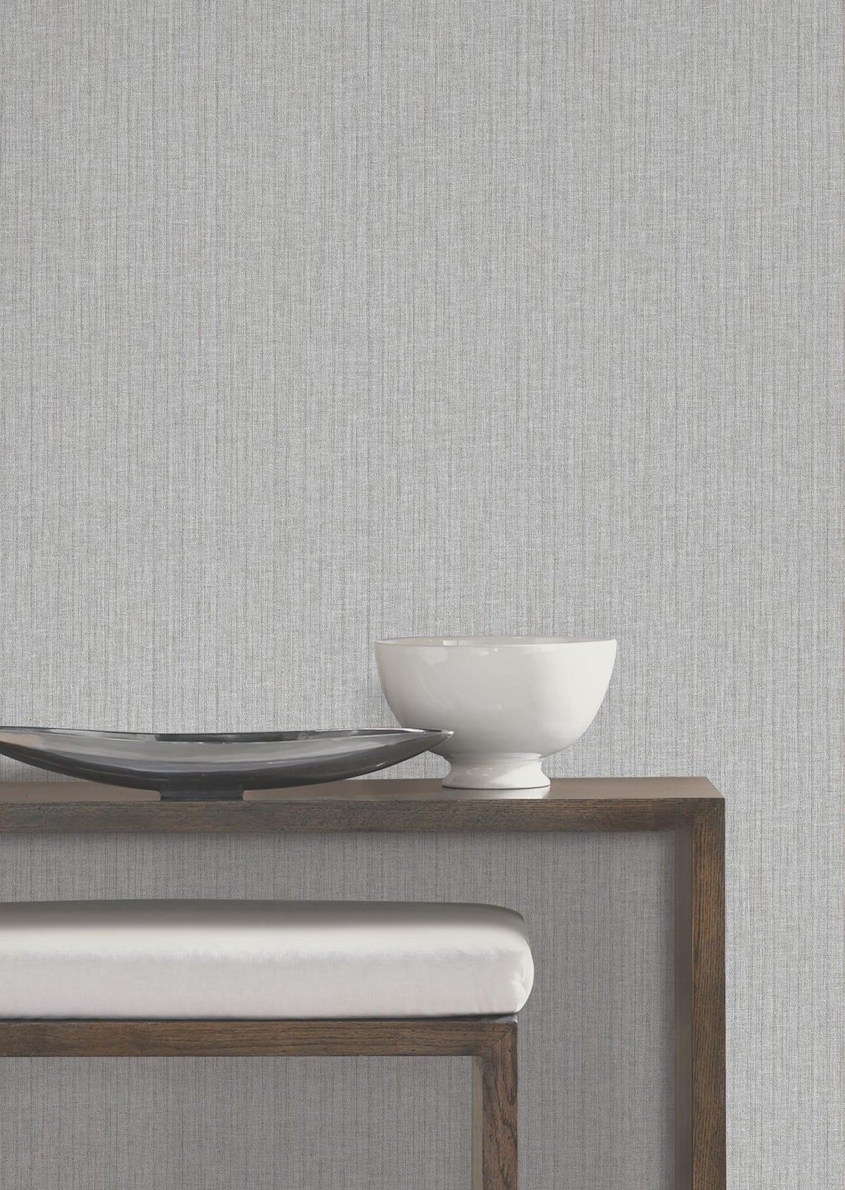 York Wallcoverings Silk Spun Light Grey Tactile Stripe Wallpaper
