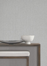 York Wallcoverings Silk Spun Light Grey Tactile Stripe Wallpaper
