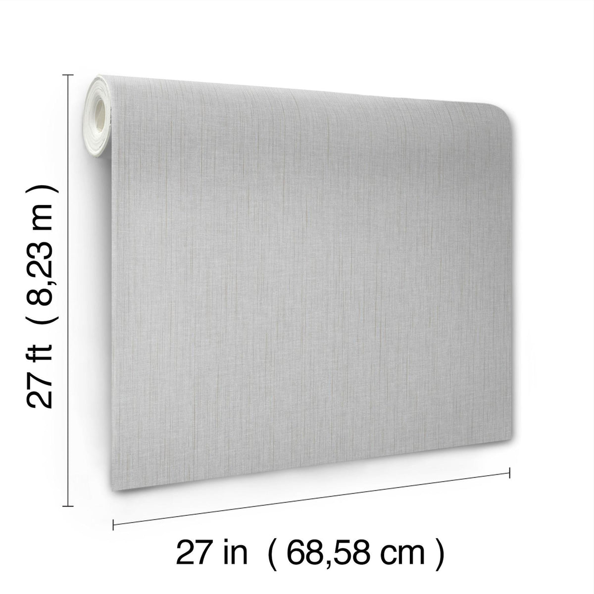 York Wallcoverings Silk Spun Light Grey Tactile Stripe Wallpaper