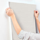 York Wallcoverings Oasis Light Grey Faux Grasscloth Wallpaper