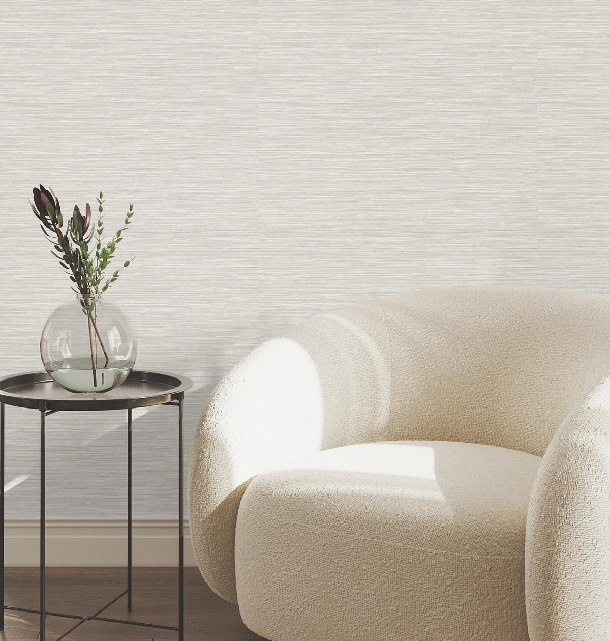 York Wallcoverings Oasis Light Grey Faux Grasscloth Wallpaper