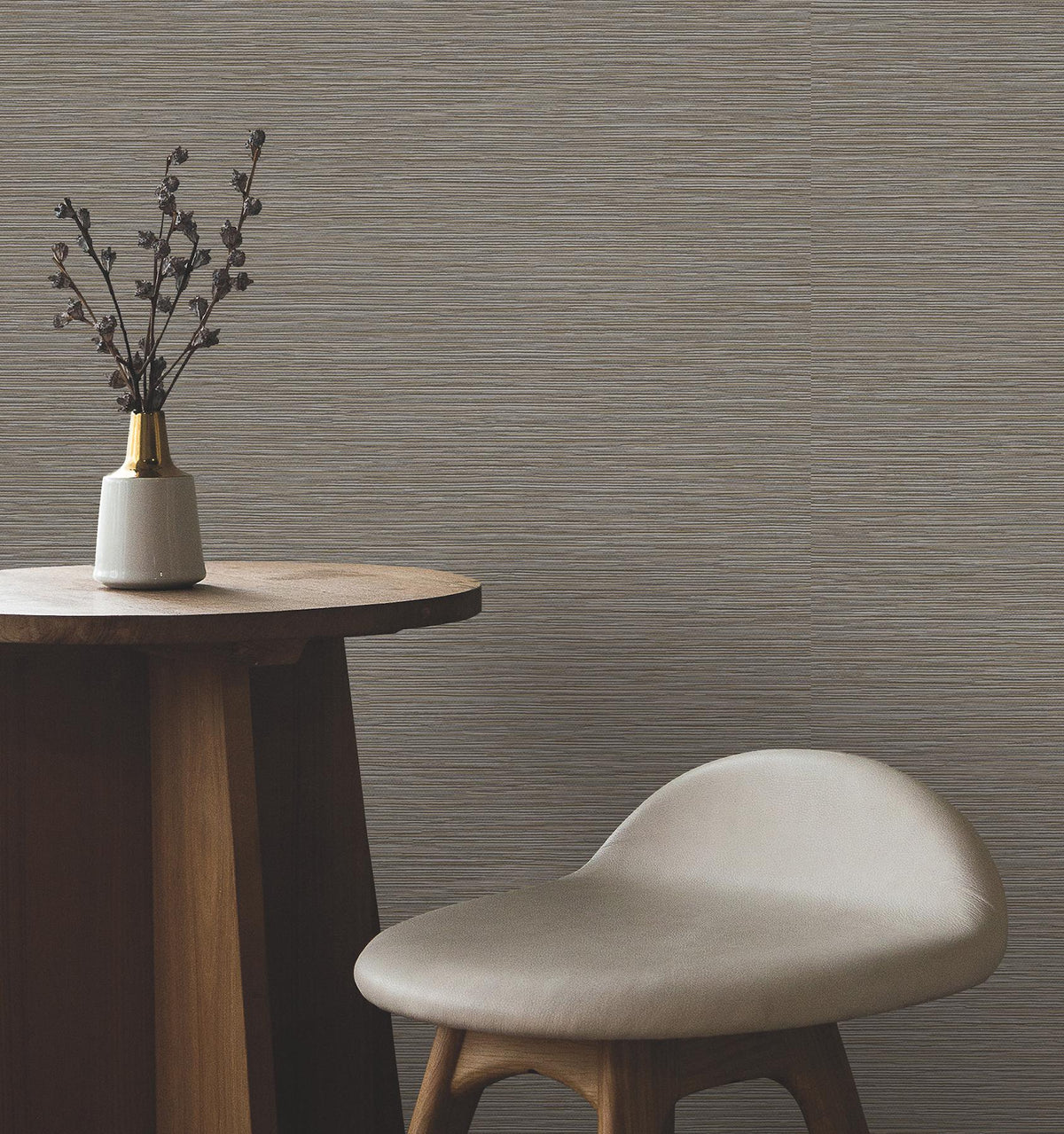 York Wallcoverings Oasis Charcoal Faux Grasscloth Wallpaper