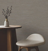York Wallcoverings Oasis Charcoal Faux Grasscloth Wallpaper