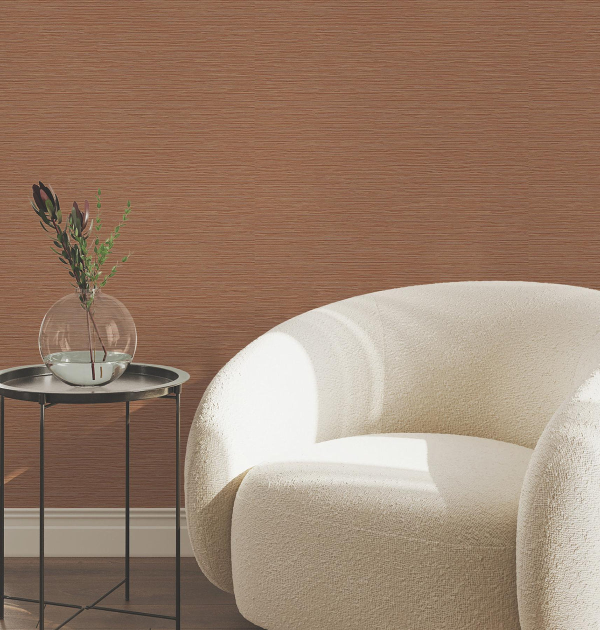 York Wallcoverings Oasis Rust Faux Grasscloth Wallpaper