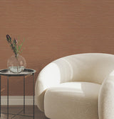 York Wallcoverings Oasis Rust Faux Grasscloth Wallpaper