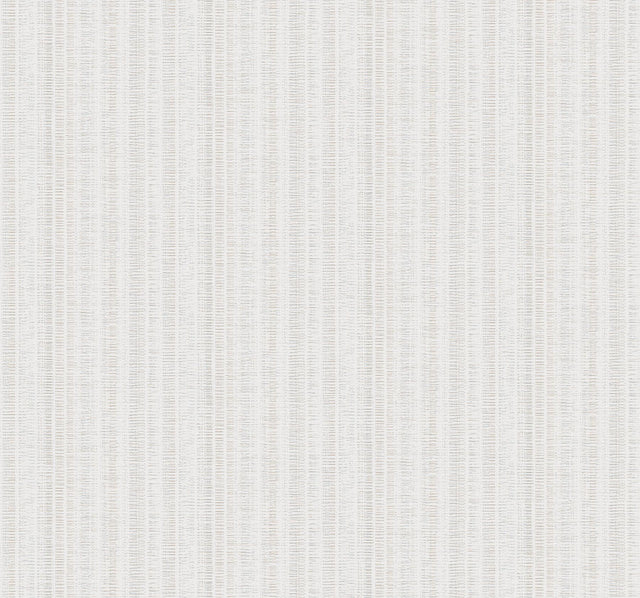 York Wallcoverings Line In The Sand White Woven Stripe Wallpaper