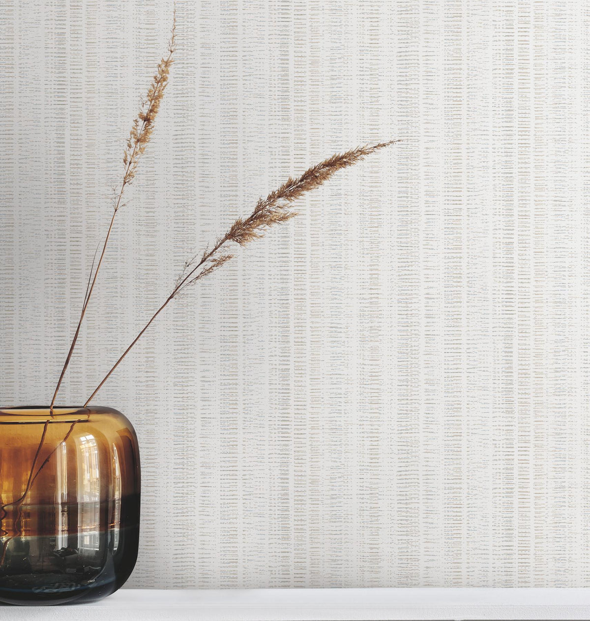 York Wallcoverings Line In The Sand White Woven Stripe Wallpaper