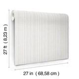 York Wallcoverings Line In The Sand White Woven Stripe Wallpaper