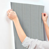 York Wallcoverings Line In The Sand Light Blue Woven Stripe Wallpaper