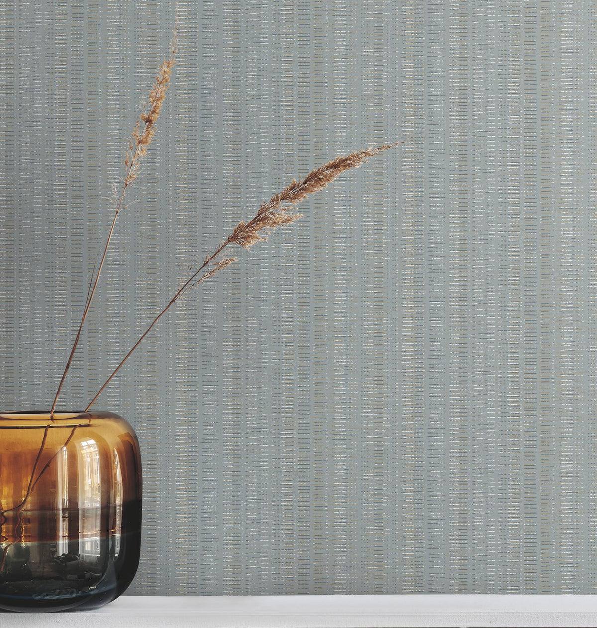 York Wallcoverings Line In The Sand Light Blue Woven Stripe Wallpaper