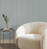 York Wallcoverings Line In The Sand Light Blue Woven Stripe Wallpaper