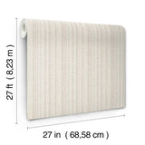 York Wallcoverings Line In The Sand Off-White Woven Stripe Wallpaper