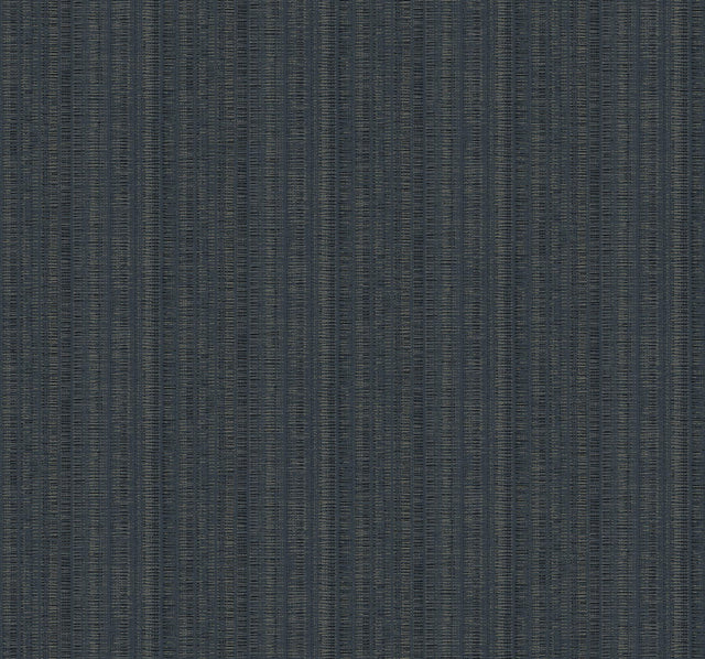 York Wallcoverings Line In The Sand Indigo Woven Stripe Wallpaper