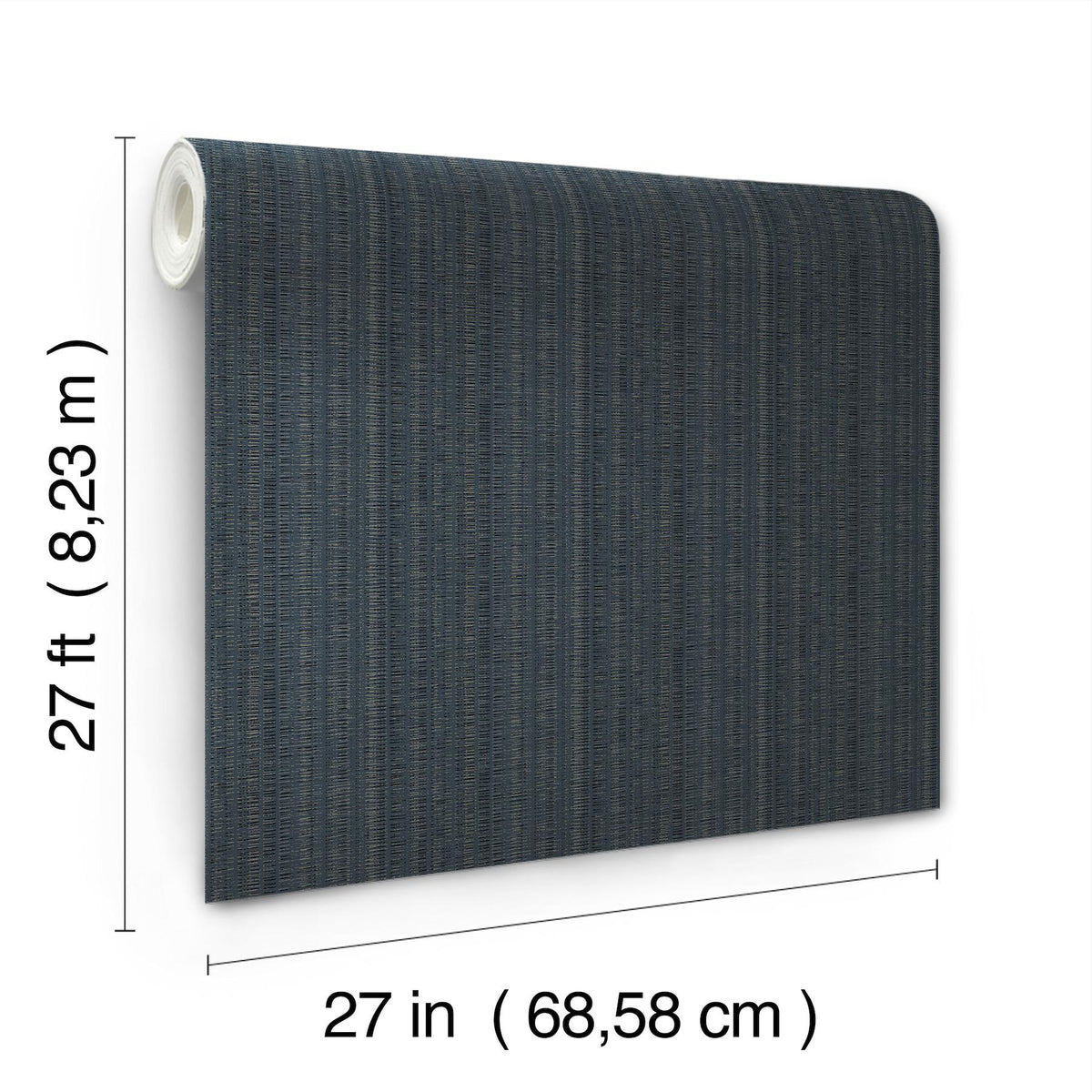 York Wallcoverings Line In The Sand Indigo Woven Stripe Wallpaper