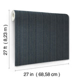 York Wallcoverings Line In The Sand Indigo Woven Stripe Wallpaper