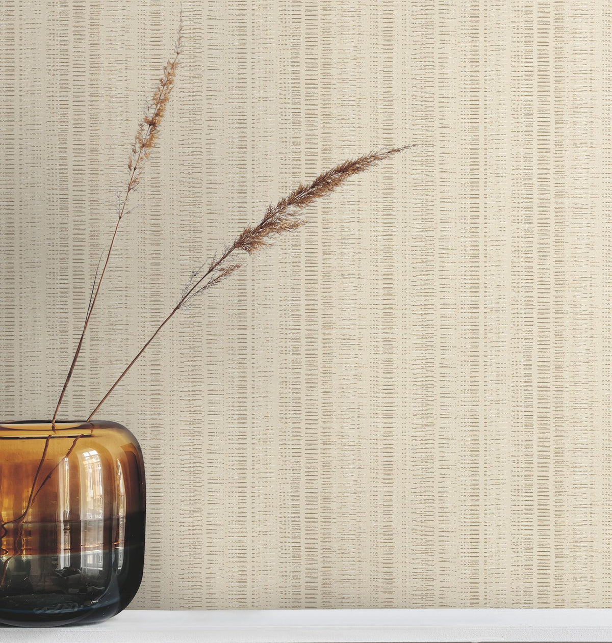 York Wallcoverings Line In The Sand Ash Woven Stripe Wallpaper