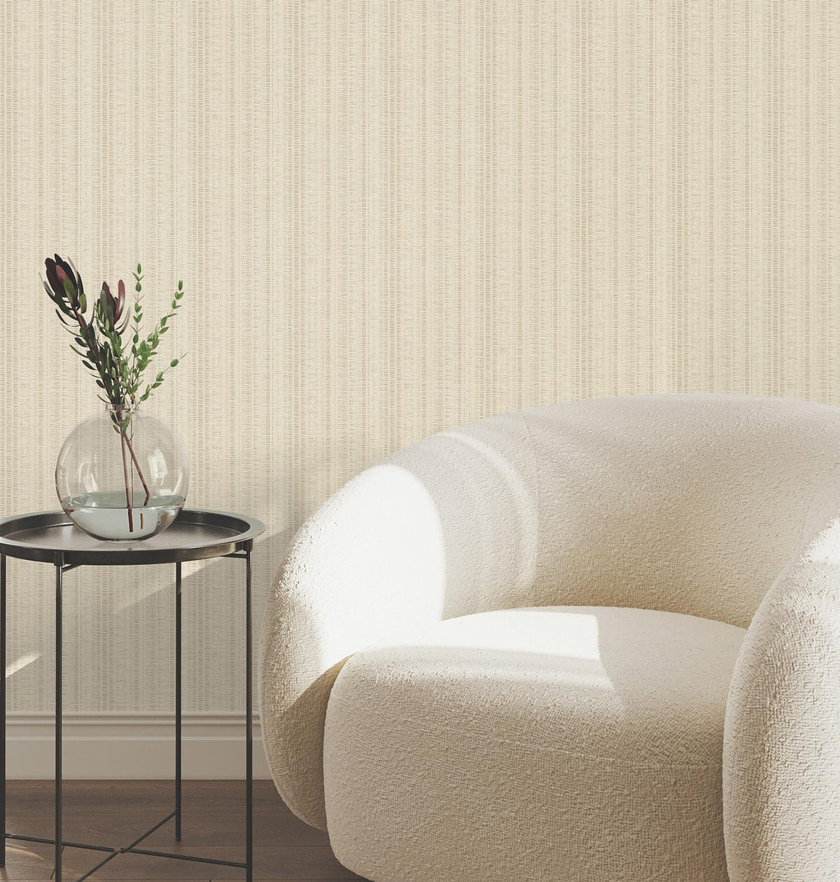 York Wallcoverings Line In The Sand Ash Woven Stripe Wallpaper