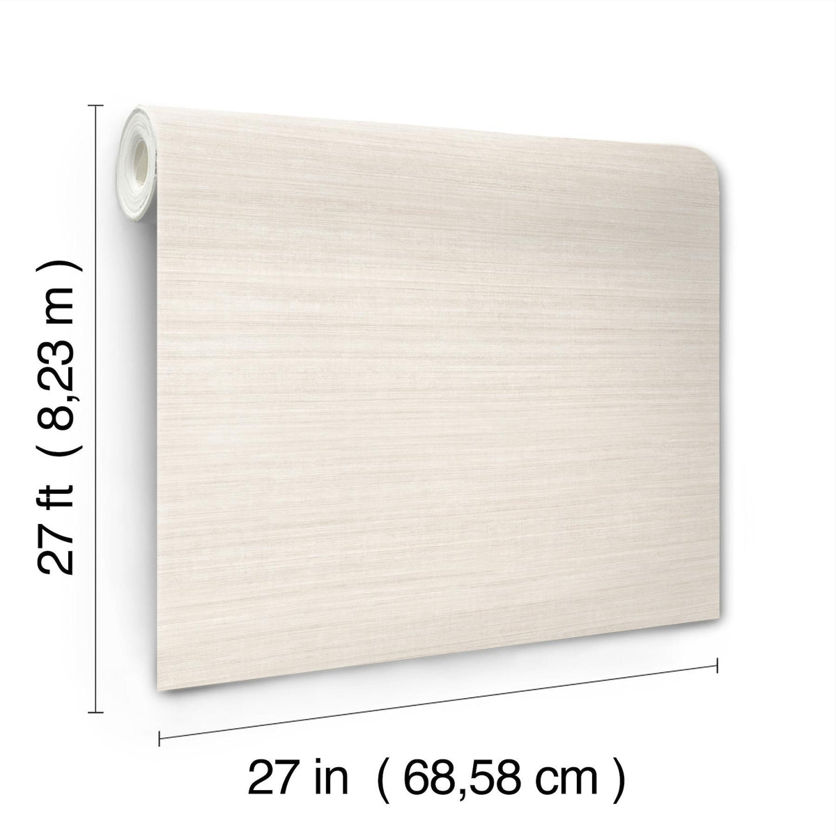York Wallcoverings Silk Essence Cream Faux Fabric Wallpaper