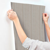 York Wallcoverings Line In The Sand Taupe Woven Stripe Wallpaper