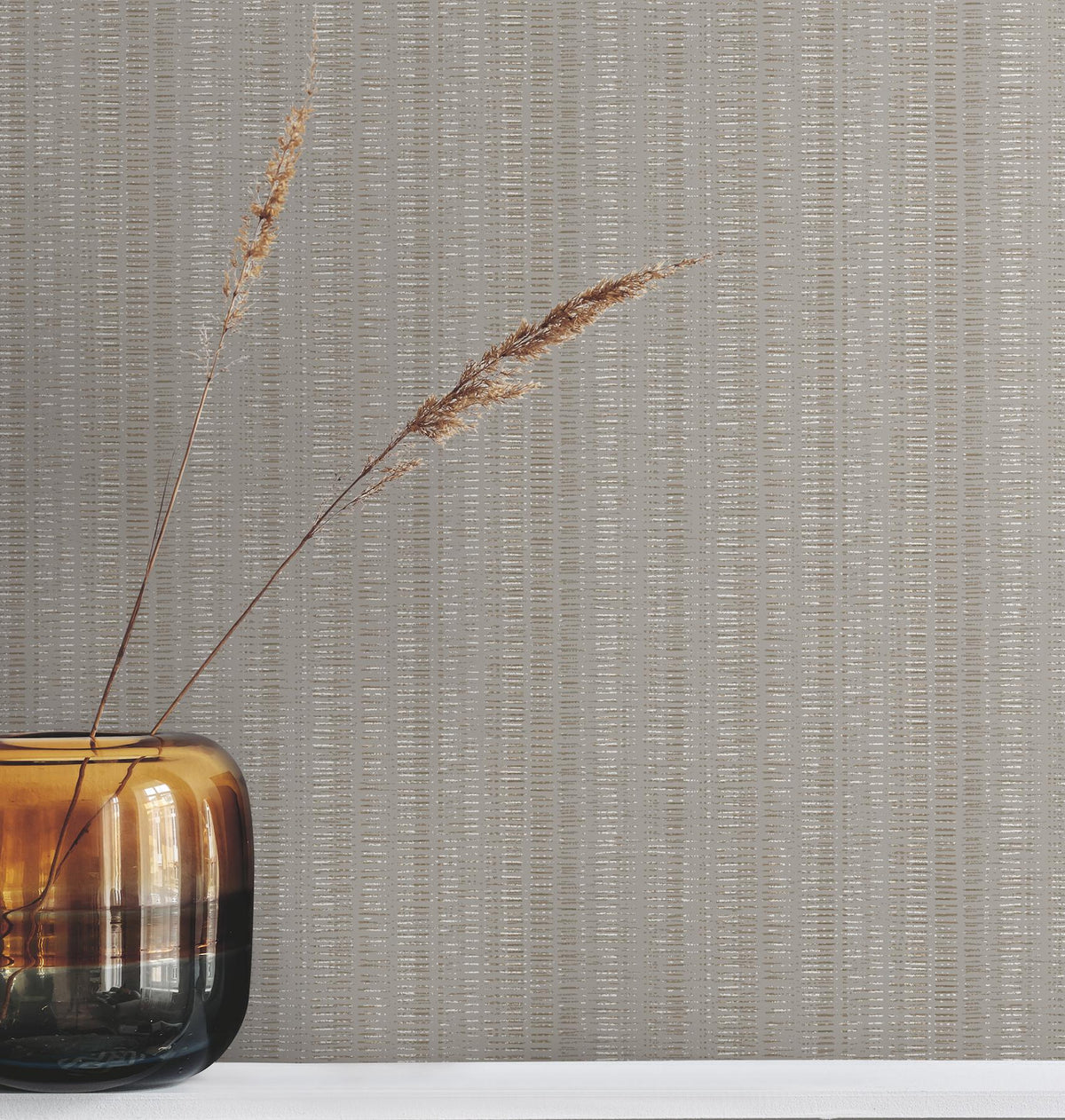 York Wallcoverings Line In The Sand Taupe Woven Stripe Wallpaper