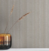 York Wallcoverings Line In The Sand Taupe Woven Stripe Wallpaper