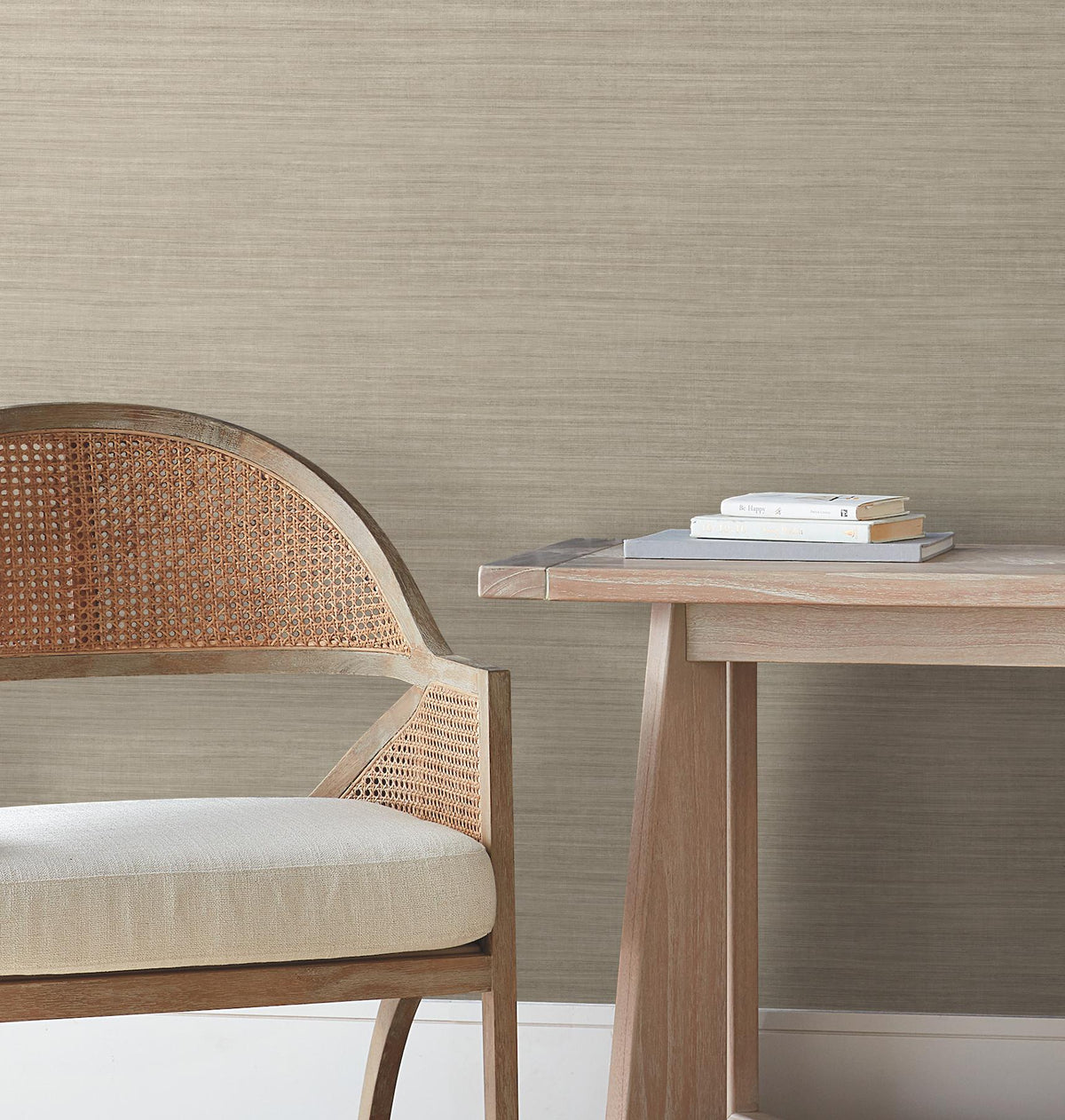 York Wallcoverings Silk Essence Khaki Faux Fabric Wallpaper