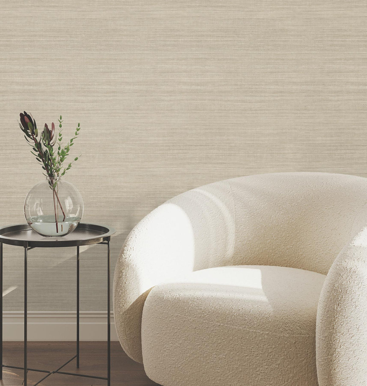 York Wallcoverings Silk Essence Khaki Faux Fabric Wallpaper