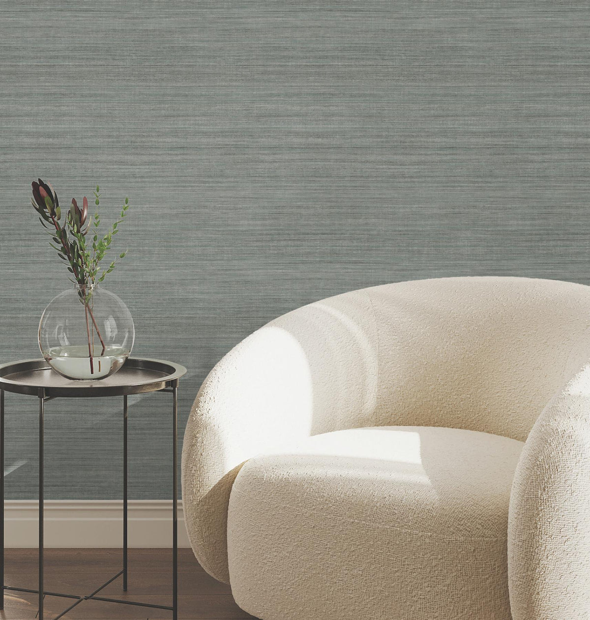 York Wallcoverings Silk Essence Turquoise Faux Fabric Wallpaper