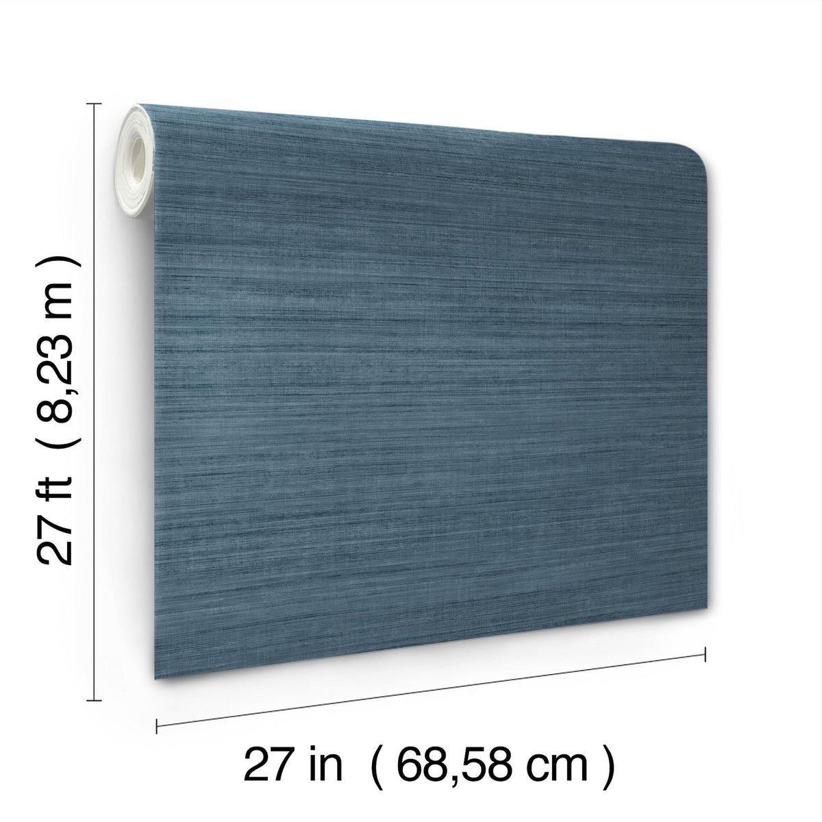 York Wallcoverings Silk Essence Indigo Faux Fabric Wallpaper