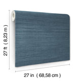 York Wallcoverings Silk Essence Indigo Faux Fabric Wallpaper