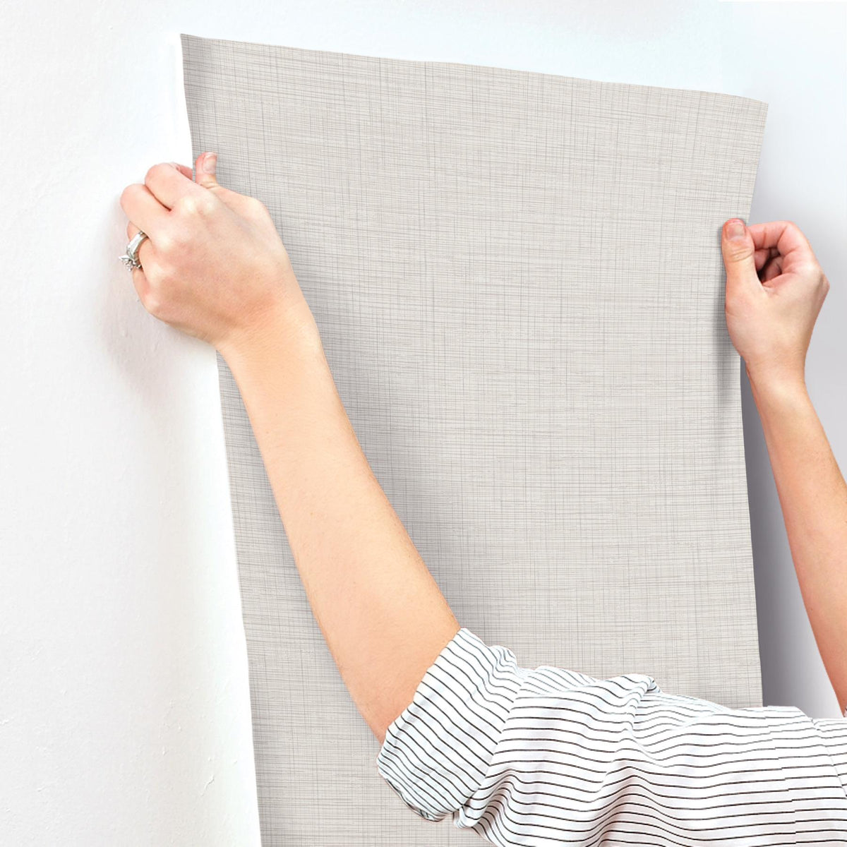 York Wallcoverings Open Air Light Grey Crosshatch Wallpaper