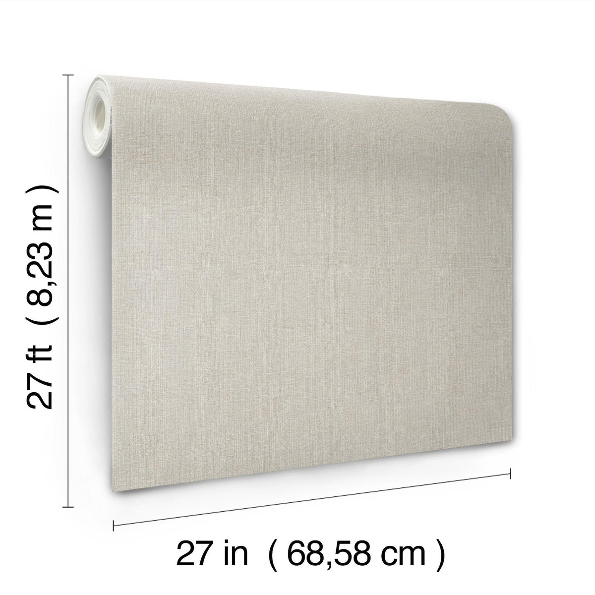 York Wallcoverings Heathered Linen Beige Faux Fabric Wallpaper