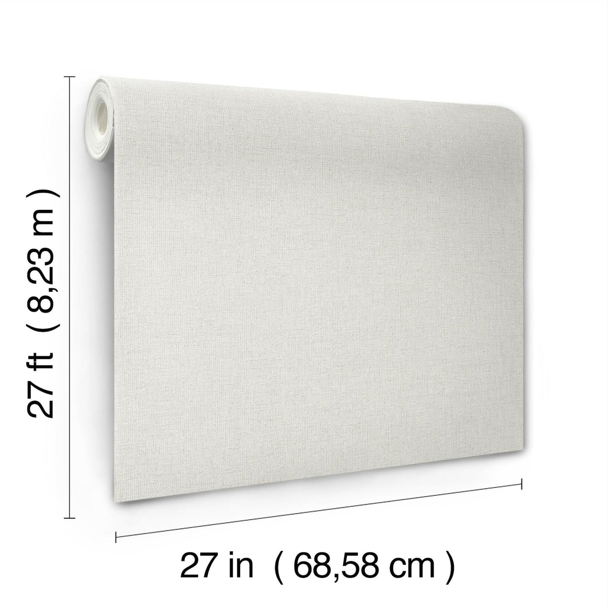 York Wallcoverings Heathered Linen Off-White Faux Fabric Wallpaper