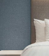 York Wallcoverings Heathered Linen Indigo Faux Fabric Wallpaper