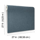 York Wallcoverings Heathered Linen Indigo Faux Fabric Wallpaper