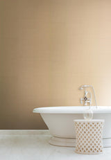 York Wallcoverings Beige Plain Grass Wallpaper