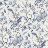 Waverly Aviary Garden Blue Peel and Stick Wallpaper
