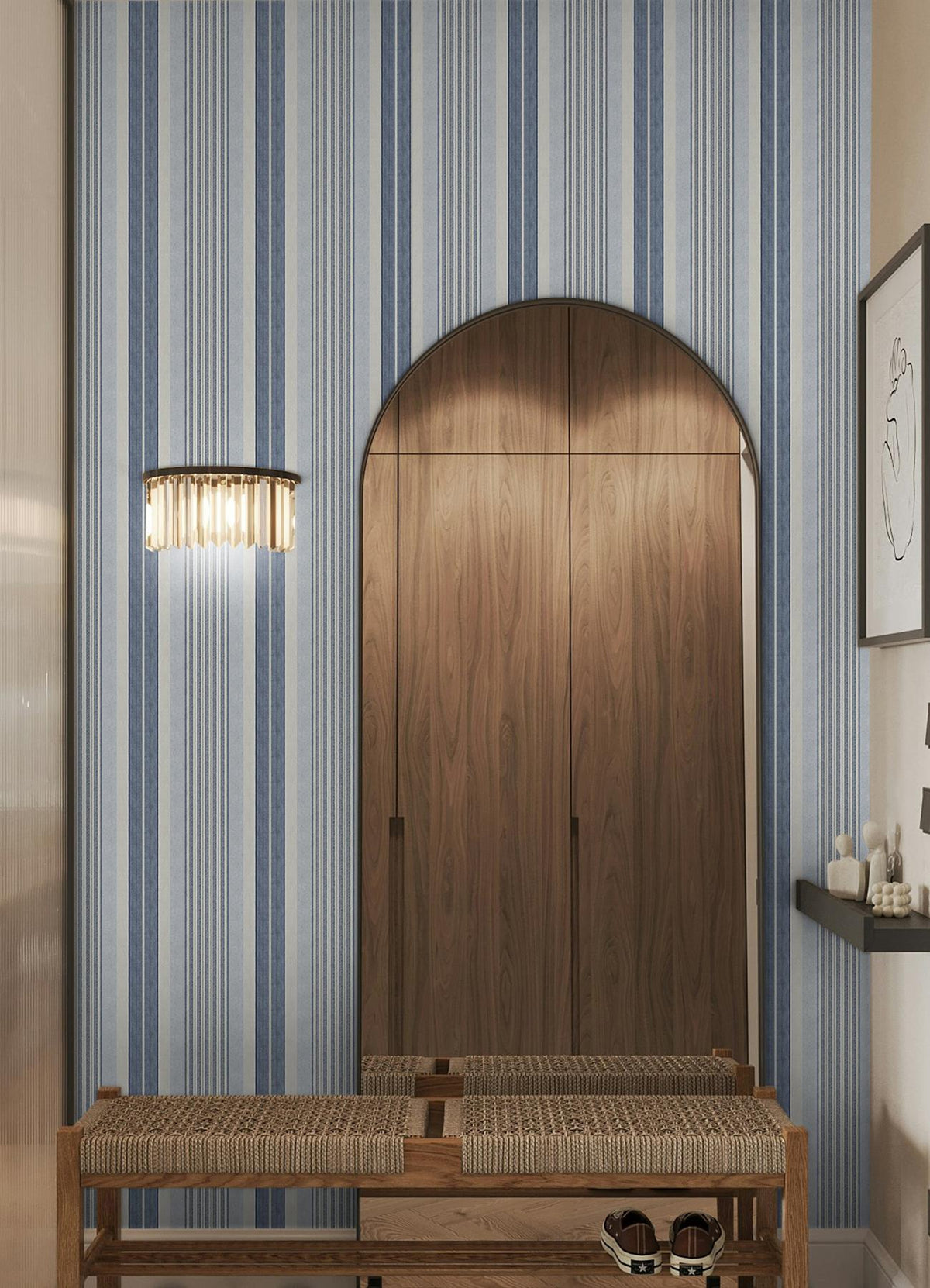 Waverly Escot Blue Peel and Stick Wallpaper